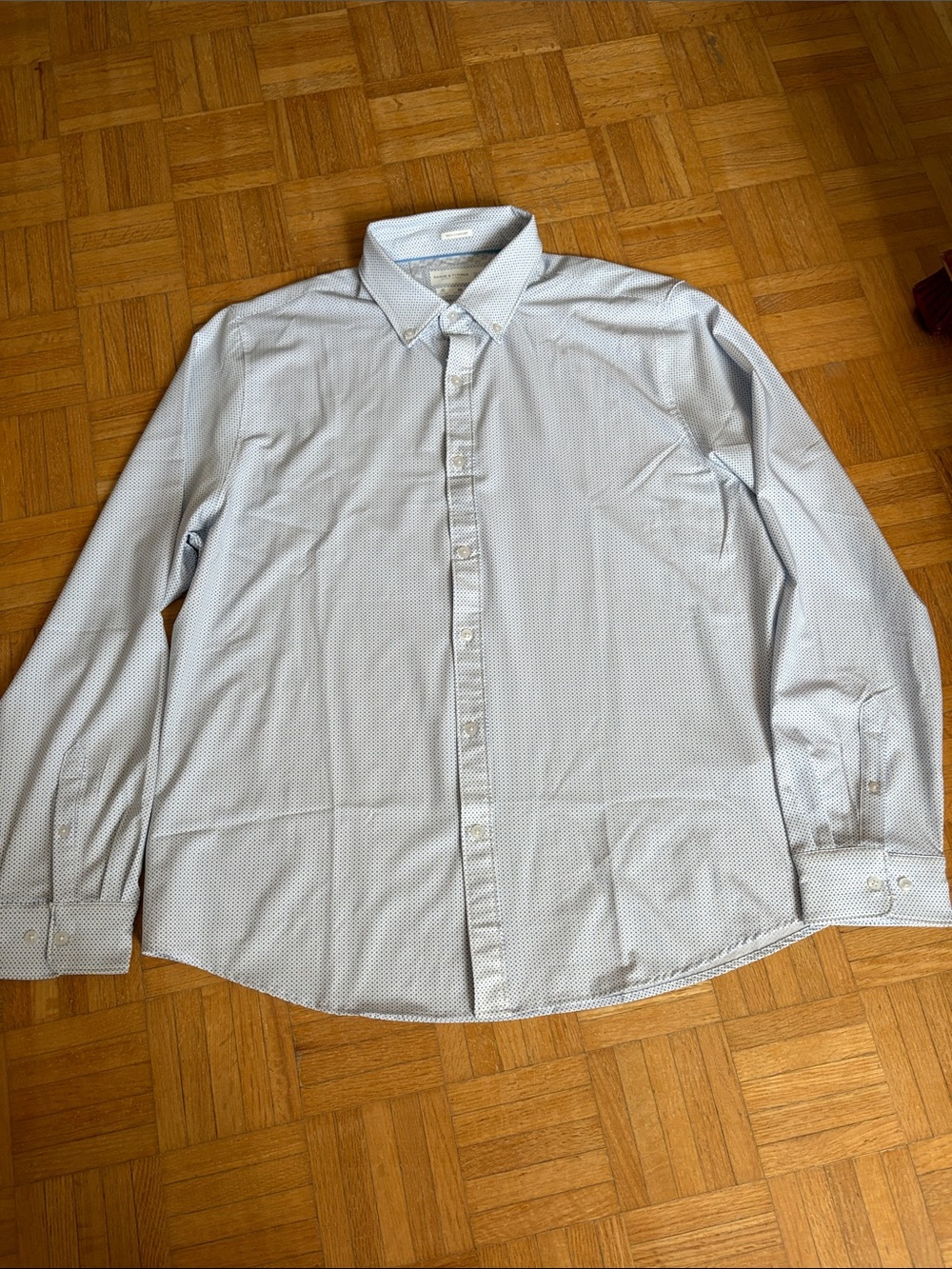 Denim and flower.  Light Blue Men's Shirt -NWOT